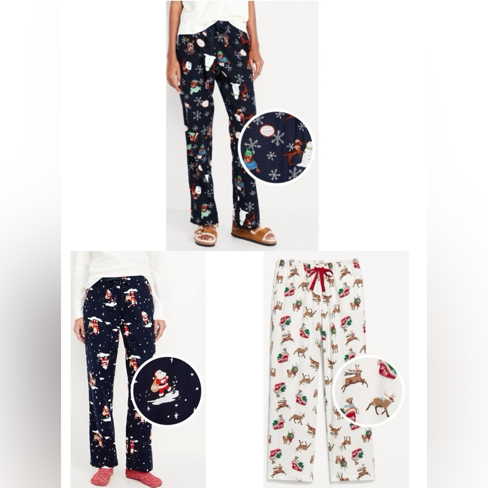 Lot of 3 (NEW) - Old Navy Mid-Rise Flannel Pajamas Holiday - Women’s Size 4x